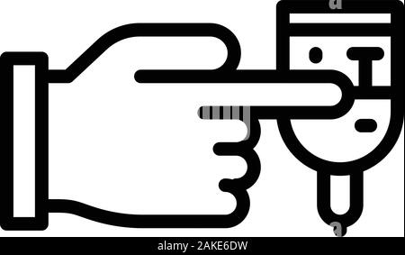 Home glucometer use icon, outline style Stock Vector