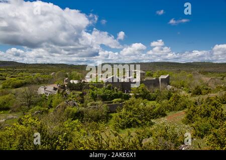 La Couvertoirade, a fortified village, Aveyron, France Stock Photo