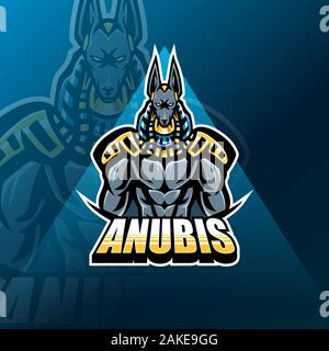 Anubis esport mascot logo design Stock Vector
