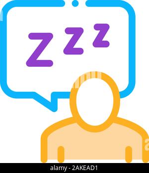 Human Zzz In Quote Frame Icon Outline Illustration Stock Vector