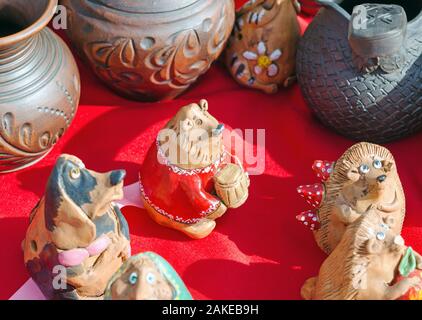 Animals out of clay. Funny animals figures. Stock Photo