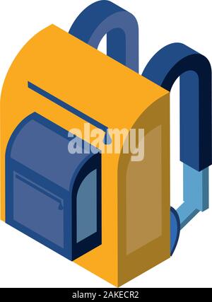 School bag design, Eduaction class lesson knowledge preschooler study learning classroom and primary theme Vector illustration Stock Vector