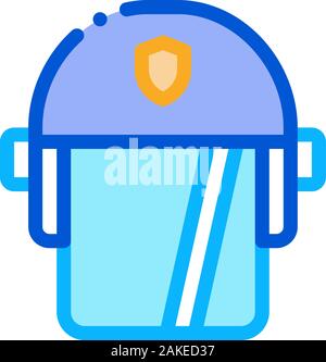Policeman Swap Helmet Icon Outline Illustration Stock Vector