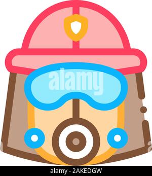 Firefighter Mask Helmet Icon Outline Illustration Stock Vector