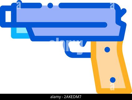 Iron Shooting Gun Icon Outline Illustration Stock Vector