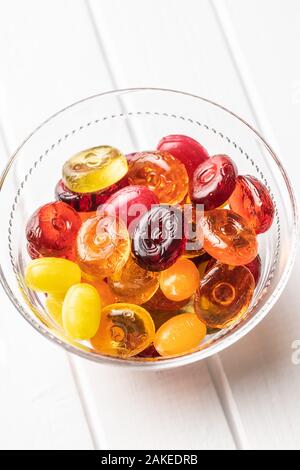Sweet colorful candies in bowl. Stock Photo