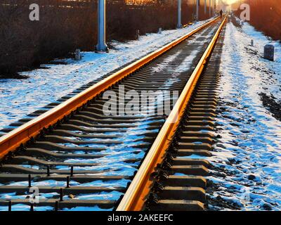 Beijing, Beijing, China. 9th Jan, 2020. Beijing, CHINA-At Lishui bridge in Changping district, Beijing, there is a Beijing-Bao railway line, with new trains running online. Credit: SIPA Asia/ZUMA Wire/Alamy Live News Stock Photo