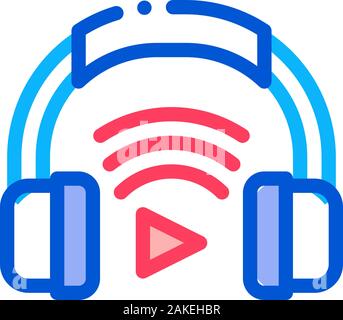 Headphones Host Device Icon Outline Illustration Stock Vector