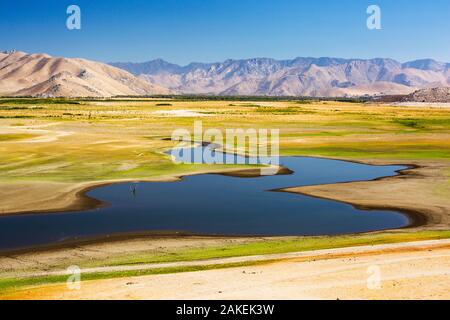 Lake Isabella near Bakersfield, at less than 13% capacity during the 2012-2017 California drought. California, USA, September 2014. Stock Photo