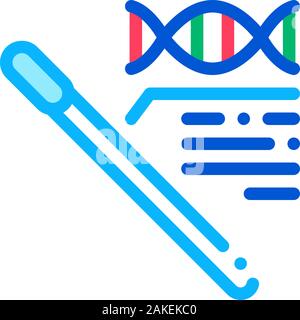 Cotton Swab Dna Molecule Icon Outline Illustration Stock Vector