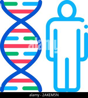 Human And Molecule Dna Icon Outline Illustration Stock Vector