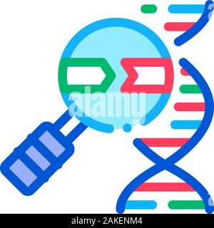 Molecule And Magnifier Icon Outline Illustration Stock Vector
