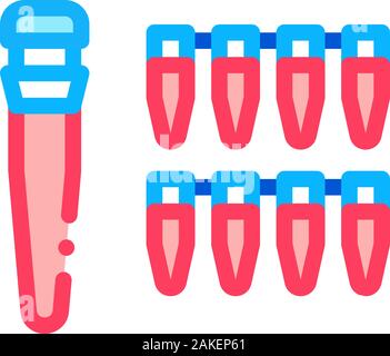 Flask Paternity Analysis Icon Outline Illustration Stock Vector
