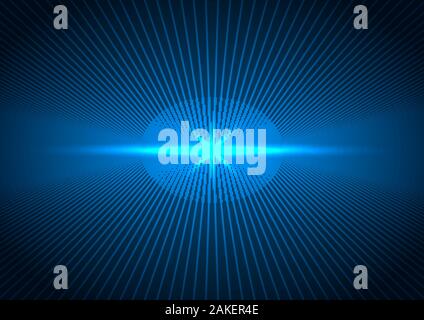 Abstract technology futuristic concept lines connection perspective with lighting blue of future on dark blue background. Vector illustration Stock Vector