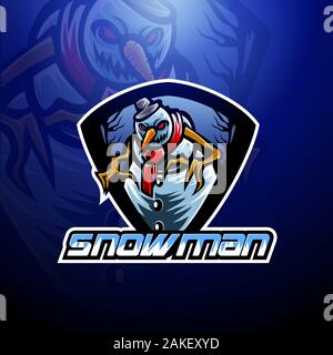 Snowman esport mascot logo design Stock Vector