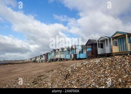 Thorpe Bay beach on a spring day, near Southend-on-Sea, Essex, England Stock Photo