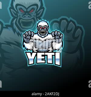 Yeti esport mascot logo design Stock Vector