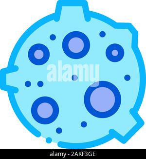 Moon With Craters Icon Outline Illustration Stock Vector