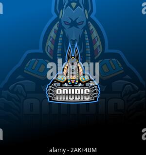 Anubis esport mascot logo design Stock Vector