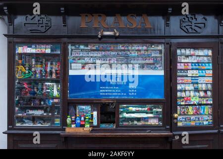 Street Stall Selling Cigarettes And Sweets In Krakow Poland Stock Photo Alamy