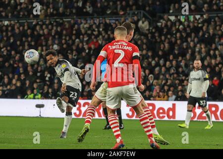 2nd January 2020, Pride Park Stadium, Derby, England; Sky Bet Championship, Derby County v Barnsley : Duane Holmes (23) of Derby County shoots on goal Credit: Mark Cosgrove/News Images Stock Photo