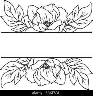 Floral banner, Flowers frame for wedding invitation, birthday card Stock Vector