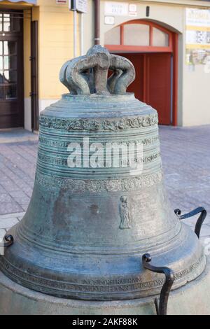 A broken bell on display in the square of Kosice, Slovakia. The bell ...