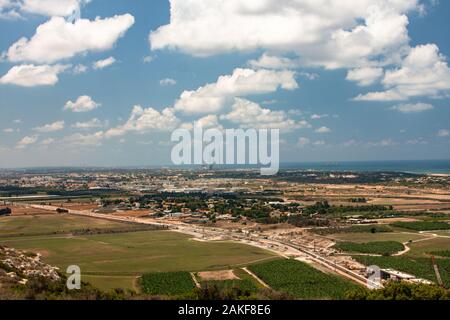 Israel, Coastal plains as seen from the Carmel mountain Mediterranean sea in the background Stock Photo