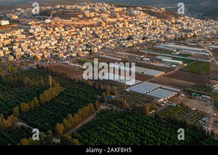 Israel, Coastal plains as seen from the Carmel mountain Mediterranean sea in the background Stock Photo