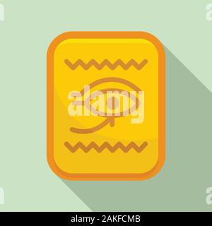 Egypt gold card icon. Flat illustration of Egypt gold card vector icon for web design Stock Vector