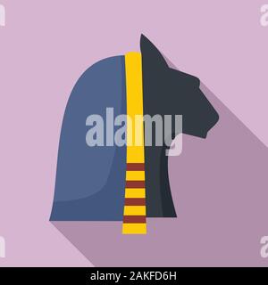Egypt cat head icon. Flat illustration of Egypt cat head vector icon for web design Stock Vector