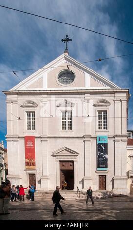 Exterior of the Church of Sao Roque, Bairro Alto, Lisbon, Portugal Stock Photo