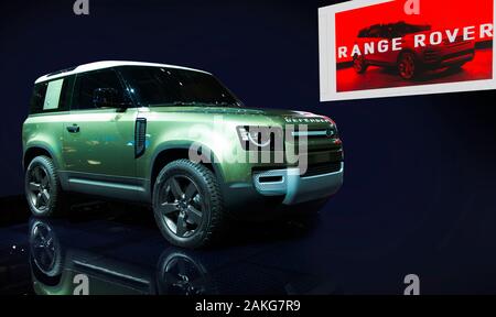 FRANKFURT, GERMANY - SEP 11, 2019: RANGE ROVER car reveiled at the Frankfurt IAA Motor Show 2019. - Image Stock Photo