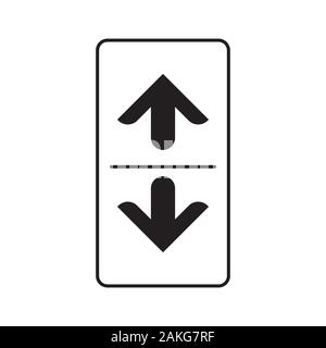 Elevator or lift buttons icon. Up and down elevator buttons. Vector illustration. Stock Vector
