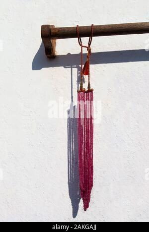 traditional indian necklace with ruby beeds Stock Photo