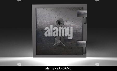 safe box on white background 3D rendering Stock Photo