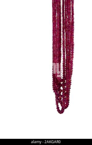 traditional indian necklace with ruby beeds Stock Photo