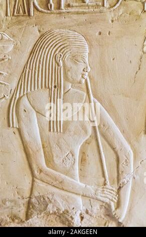 Luxor in Egypt, Assassif (part of the Valley of the Nobles), tomb of Kheruef : Stock Photo