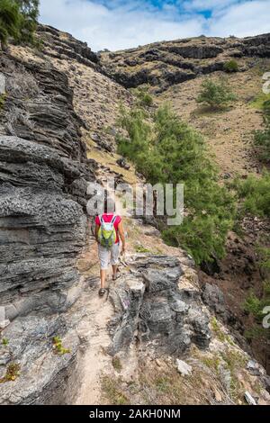 Mauritius, Rodrigues island, hike from Pointe Coton to Mourouk Stock Photo