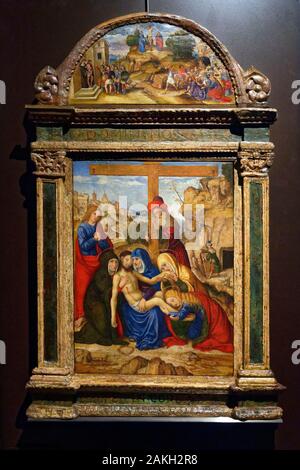 Italy, Liguria, Genoa, Museo Diocesano (Diocesan museum) in the cloister of the canons, the deposition of Christ by Pietro Francesco Sacchi Stock Photo