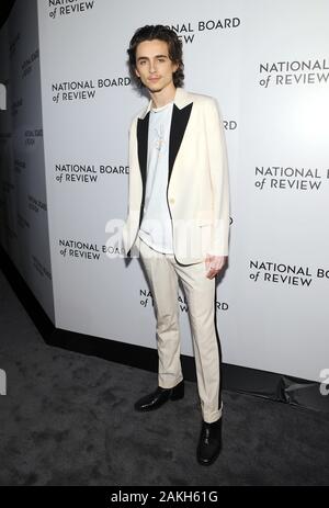 NEW YORK, NEW YORK - JANUARY 08:Timothe'e Chalamet   and Billy Porter attends the 2020 National Board Of Review Gala on January 08, 2020 in New York City.Credit:John Palmer/ Media Punch Stock Photo