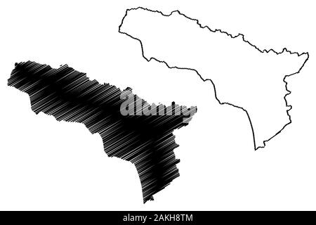 Abkhazia (Republic of Georgia - country, Administrative divisions of Georgia) map vector illustration, scribble sketch Government of the Autonomous Re Stock Vector
