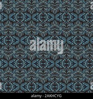 seamless vector pattern with ornamental butterflies in dark moody colors Stock Vector