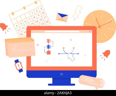 Project execution and effective work. Stock Vector