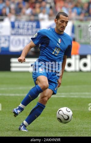 Hamburg Germany, 22 May 2006, FIFA World Cup Germany 2006, Czech Republic - Italy , match at the Volksparkstadion : Gianluca Zambrotta in action during the match Stock Photo