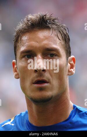 Hamburg Germany, 22 May 2006, FIFA World Cup Germany 2006, Czech Republic - Italy , match at the Volksparkstadion : Francesco Totti during the match Stock Photo