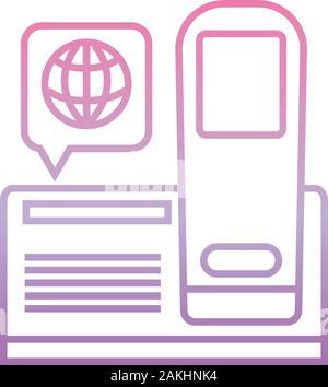 wireless telephone message , phone gradient icon vector illustration Stock Vector