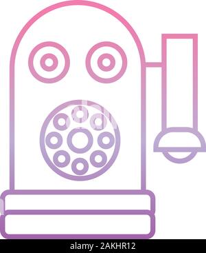 old telephone , phone gradient icon vector illustration Stock Vector