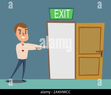 man pointing with the the way out Stock Vector