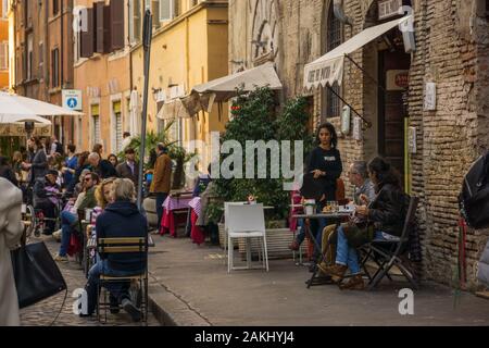 ROME, ITALY - November 10 2019: scene of everyday life in Ghetto, historic Jewish district of Rome, Italy Stock Photo